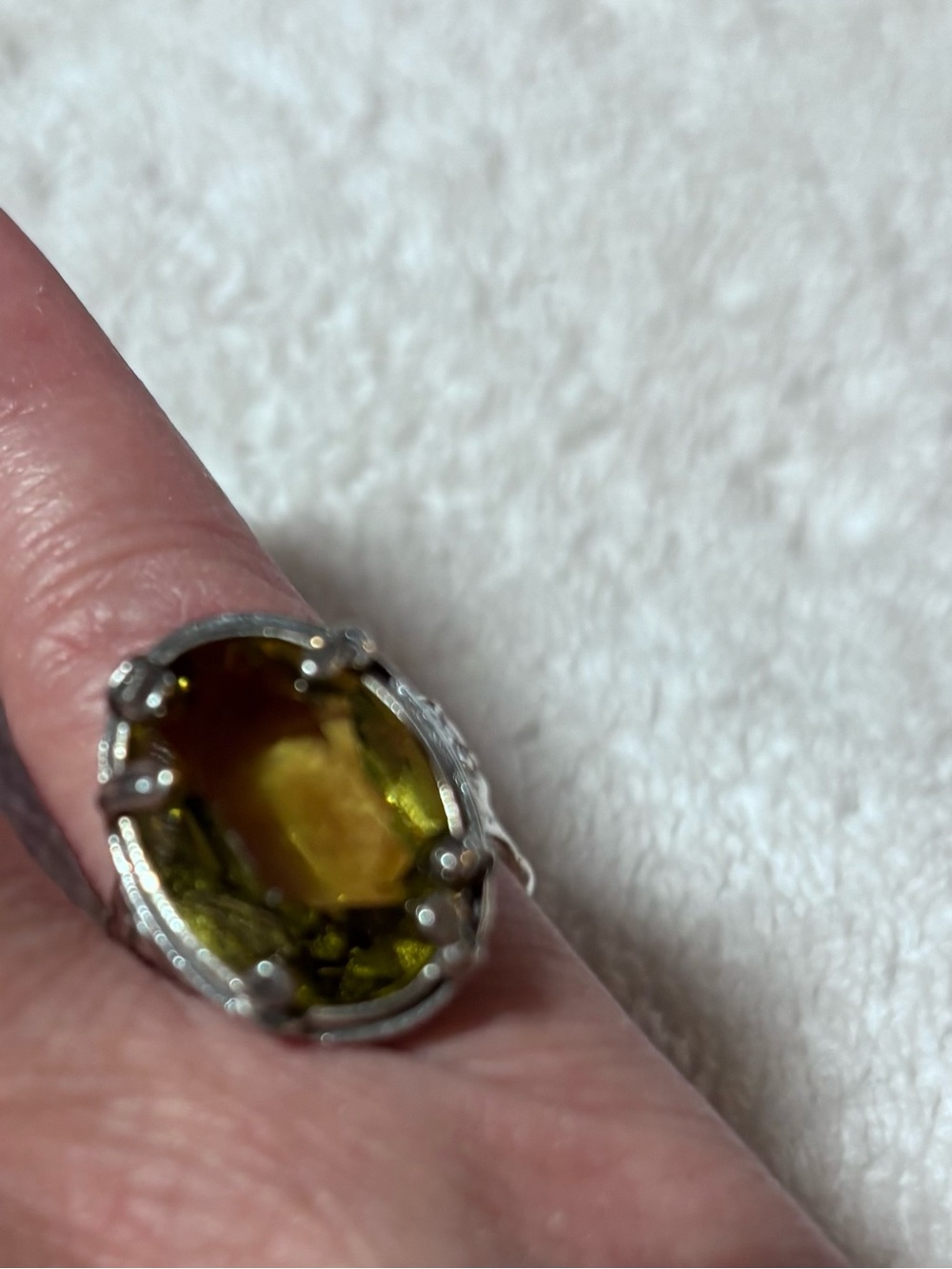 Silpada Green Stone Sterling Ring - size 7 - Picture 5 of 6